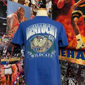 Vintage 90s Kentucky‎ Wildcats Taz Tasmanian Devil Looney Tunes T Shirt Sz Large